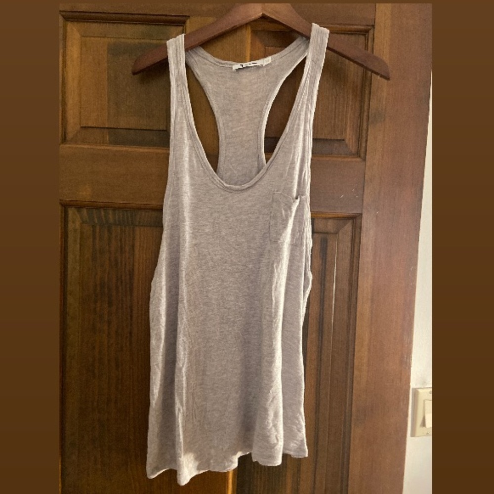 T ALEXANDER WANG grey RACERBACK TANK W/ pocket